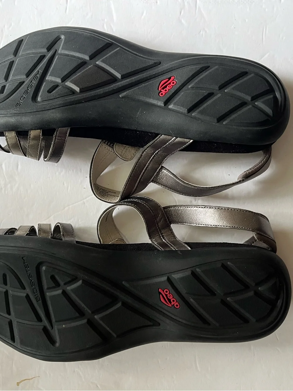 Abeo Brynn Leather Bio System Comfort Sandals Metallic Women's Size 11 N Narrow